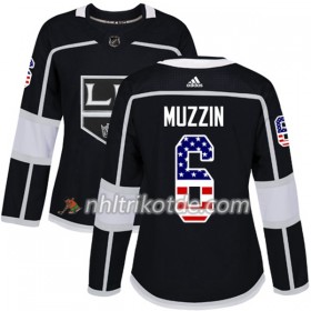 Los Angeles Kings Trikot Jake Muzzin 6 Adidas 2017-2018 Schwarz USA Flag Fashion Authentic - Dame